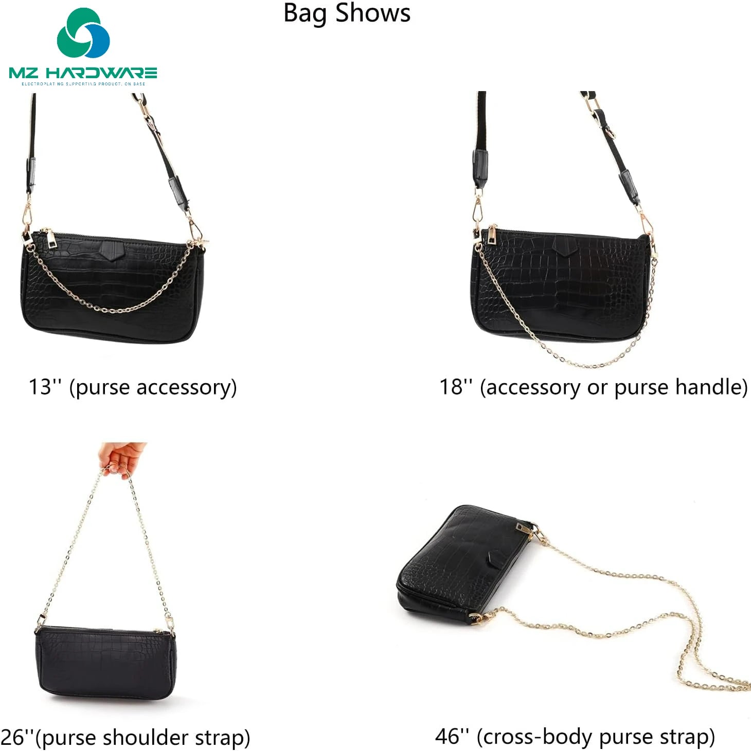 Metal Mini Copper Purse Chain DIY Bag Accessories for Shoulder Crossbody Strap & Charm Decoration