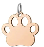 Custom Logo Tags DIY Printing Sublimation Key Chain Paw Shaped Brass Paw Metal Crafts Custom Dog Tags