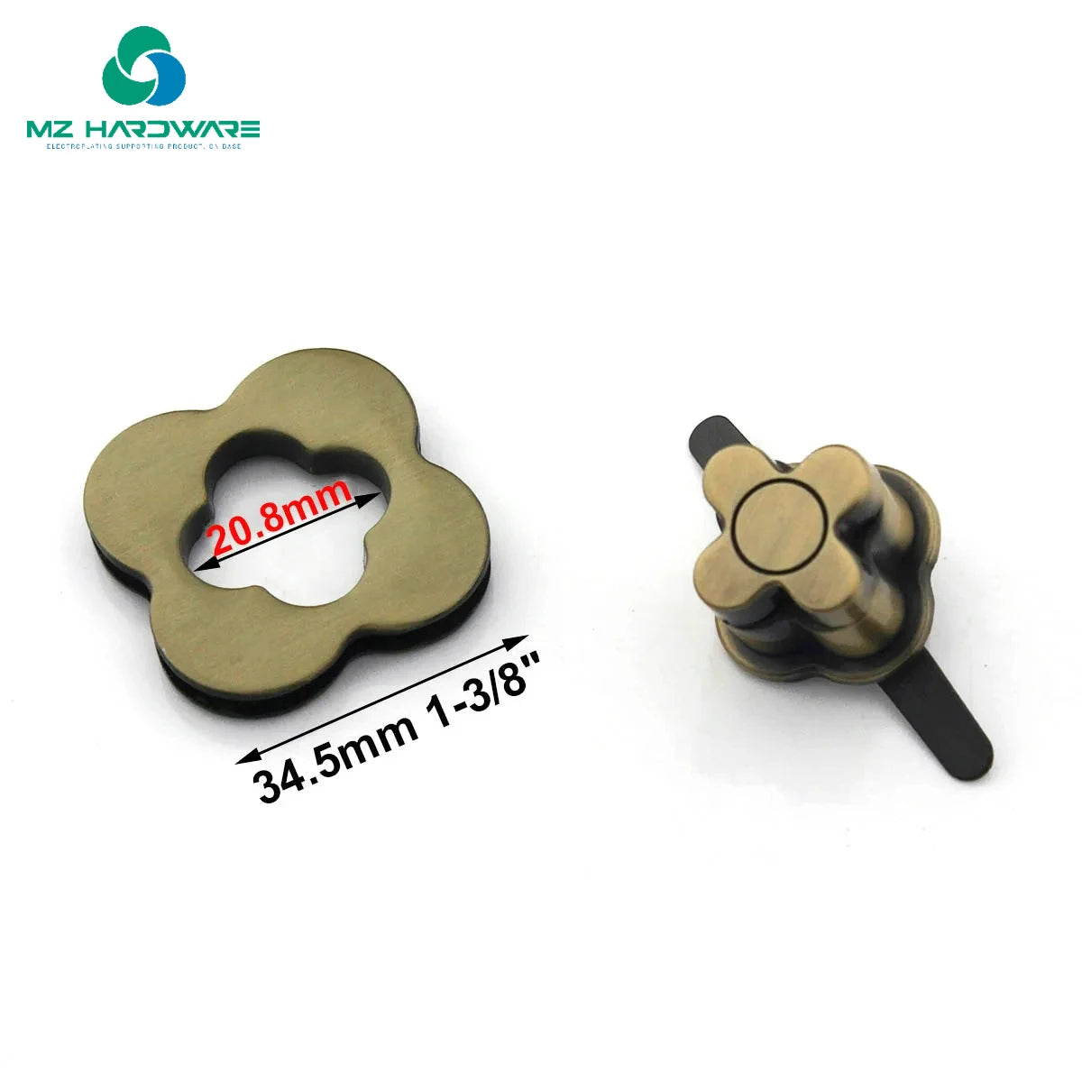 MZhardware Decoration Flower Luggage Hardware Bag Clasp Metal Zinc Alloy Clamp Bag Lock Buckles for DIY Bag Accessories