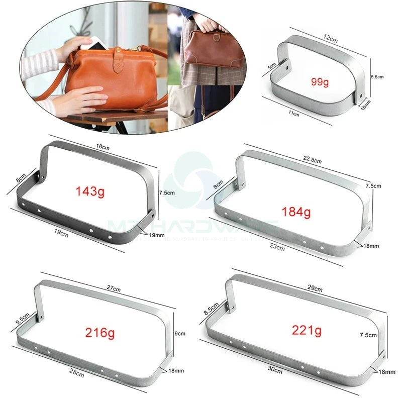 12cm/19cm/23cm/28cm/30cm Leather Luggage Metal Frame Liner Bag Rectangular Mouth Gold Sewing DIY Handmade Accessories