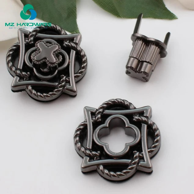 Gold Die-cast Lock for Luggage and Bag Hardware Accessories, Flower Lock, Petal Lock, Bag and Handbag Lock Buckle Hardware Auxil