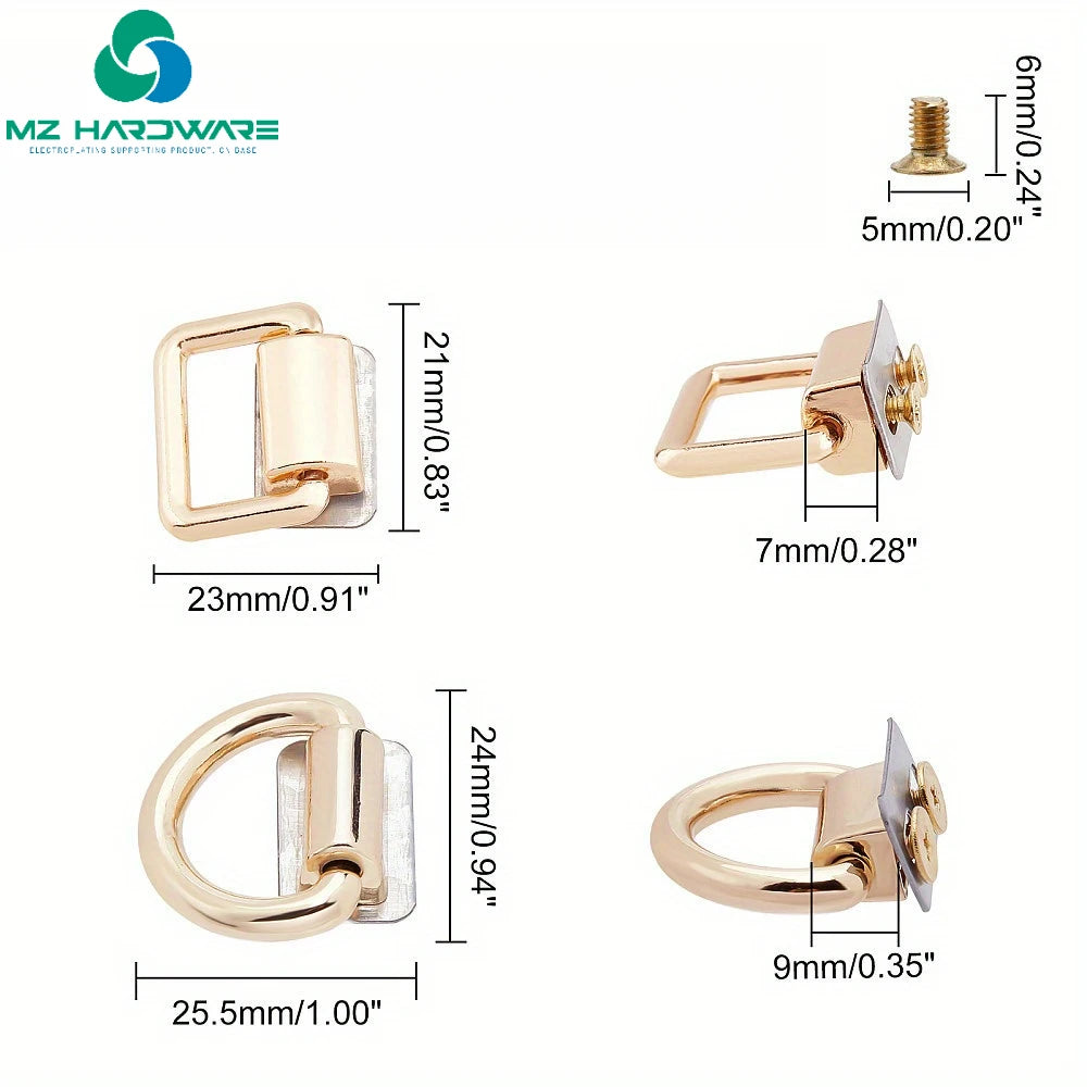 MZhardware High Quality Metal Alloy D-Ring Clasps Multi-Style Alloy D-Ring Clasps DIY Bag Replacement Hardware
