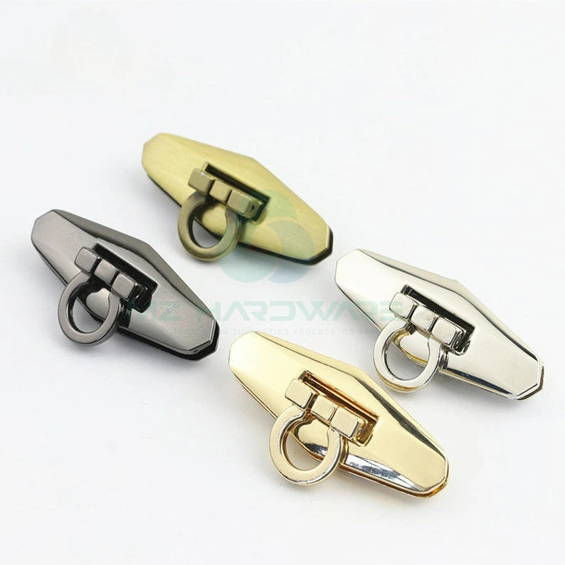 MZhardware High Quality Gold Die-casting Twist Lock Buckle Oval Lock for Luxury Leather Bags and DIY Handmade Bags