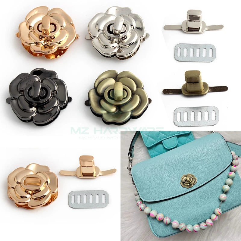 MZhardware Metal Snap Lock Clasp Zinc Alloy Decorative Buckle for DIY Handbags Accessory