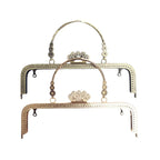 Factory Wholesale DIY Bag Kits 20/25cm Brass Handbag Handle Square Embossed Sunflower Kiss Clasp Sewing Brackets Frame Lock