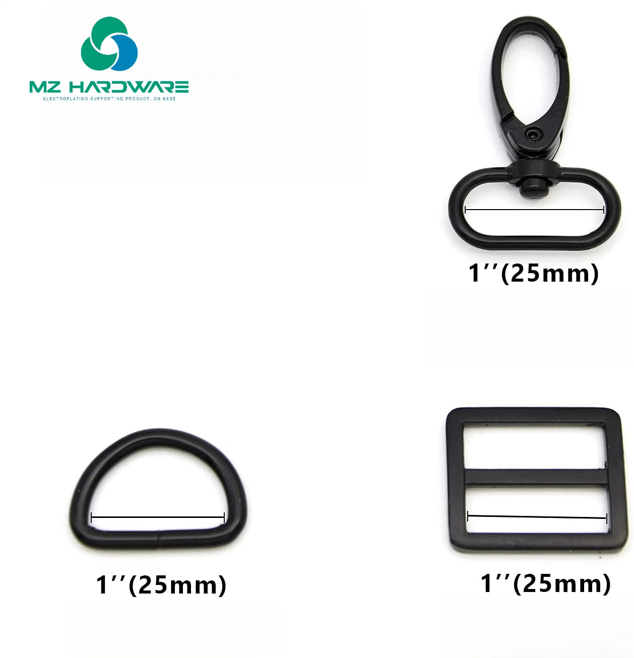 MZ 1 Set Metal Swivel Snaps Hooks with D Rings Tri-Glide Buckle Hook Buckle Bag Accessories One Shopping Hardware Buckles