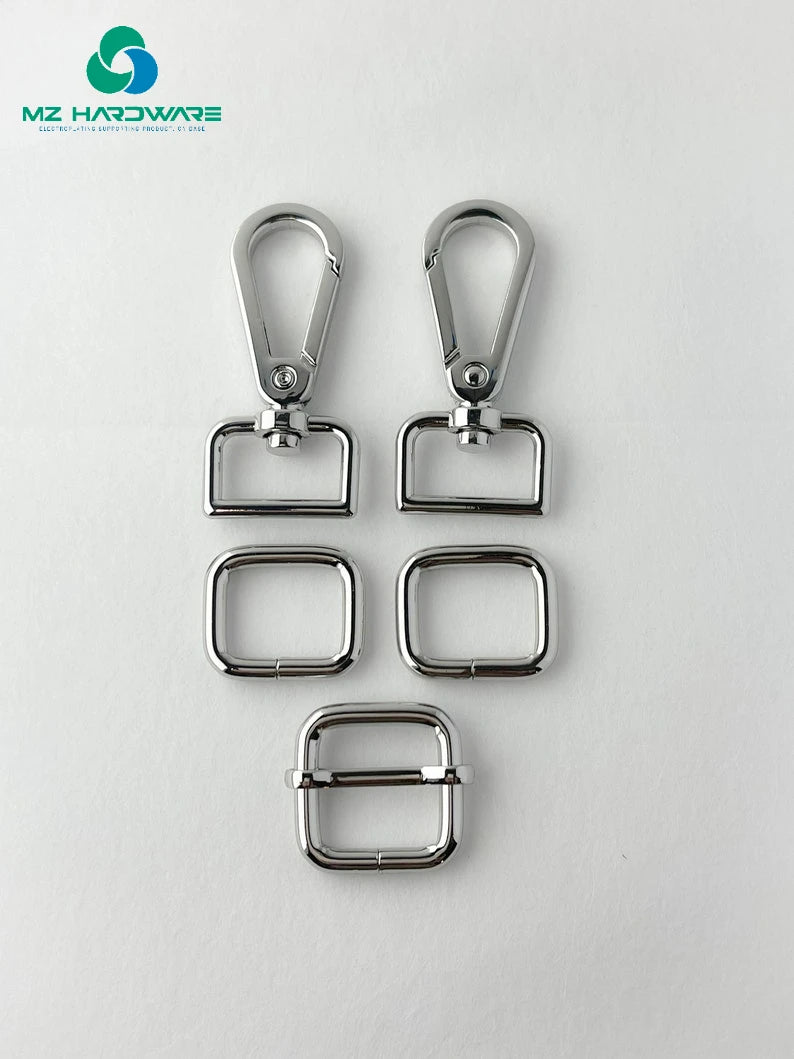 25mm High Quality Adjustable Strap Hardware Kit for DIY Handmade Bags 2 Swivel Snap Hooks+2 Rectangle Rings+1 Adjustable Slider