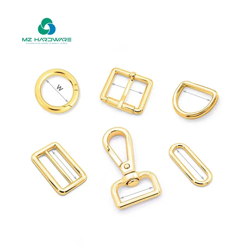 Factory Direct Sale Adjustable D Ring Round Pin Buckle Dog Collar Metal Buckle Bag Accessories Set for Handbag