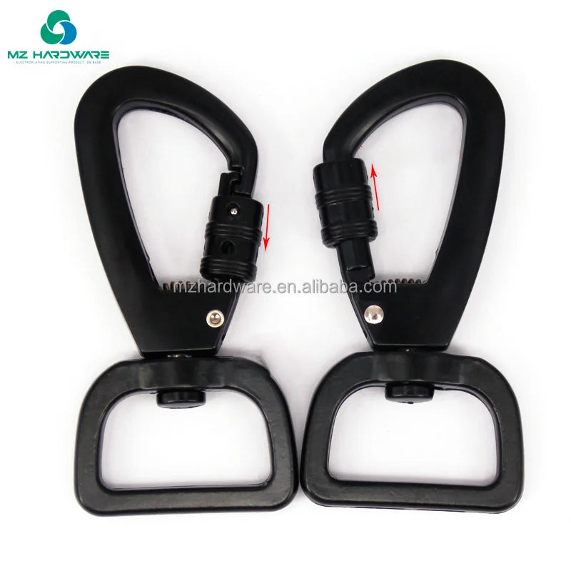 Heavy Duty Zinc Alloy Rotating Swivel Carabiner Hook for Bags/Backpack Teste, Black Arch Design Tested, Custom Logo