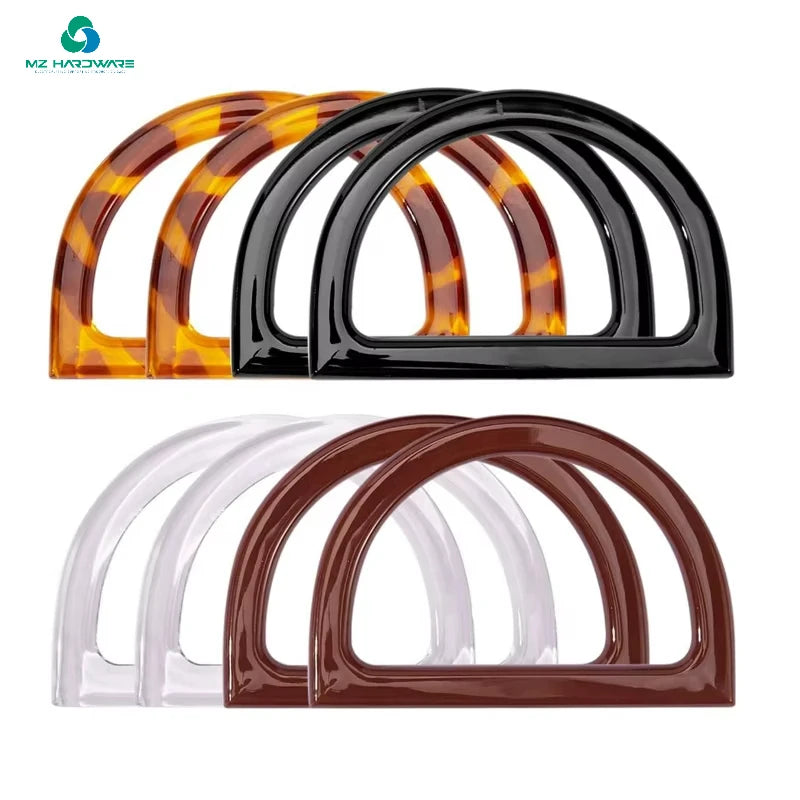 MZhardware  D-shaped Bag Handle Replacement Semi-circular Handle Flat Plastic Bag Handles for DIY Purse Handbag Accessories
