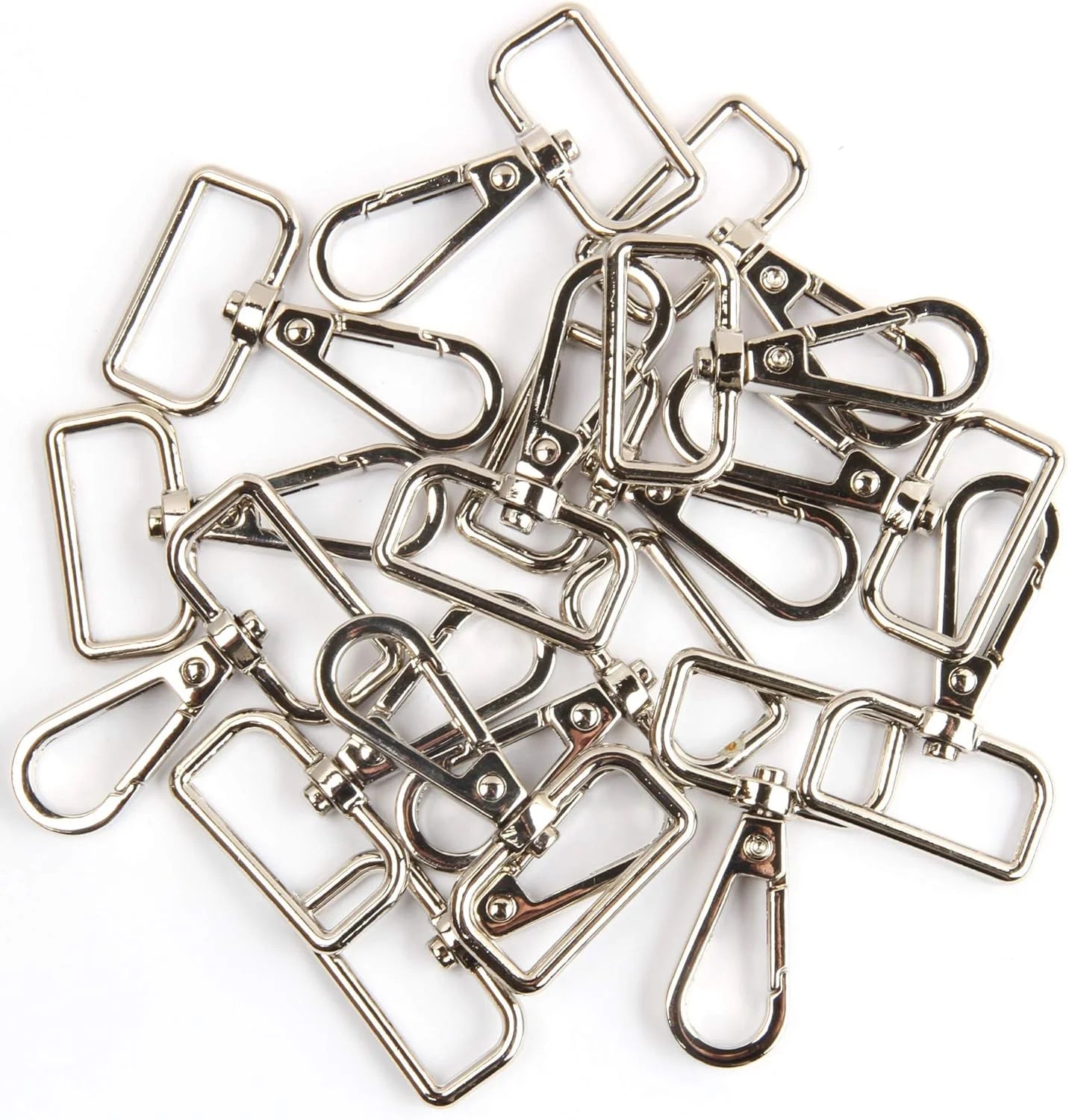 MZ Hardware High Quality Hook Eco-friendly Swivel Hook With D Rings  for Sewing, DIY Craft, Handbag, Purses (Silver)