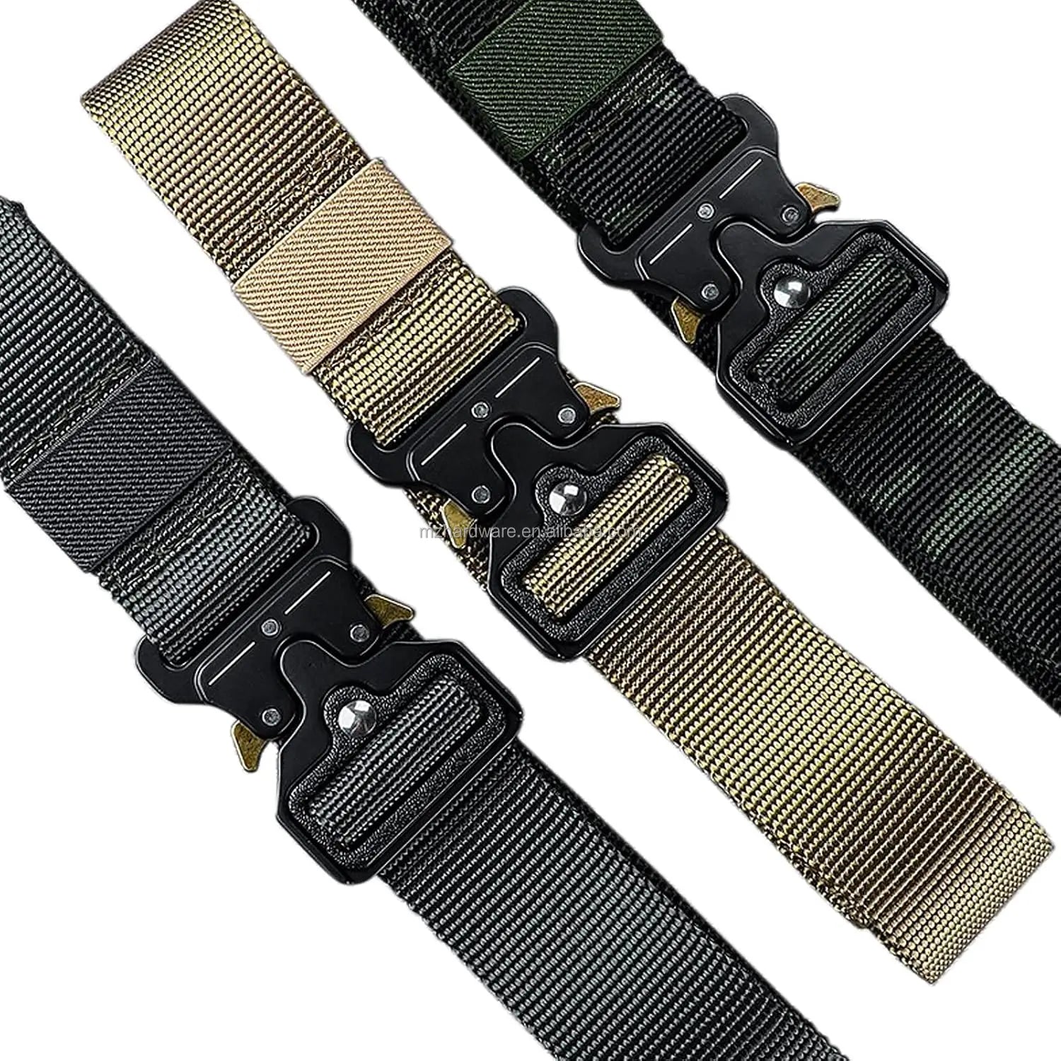 Custom Logo Tactical Buckle  Black Dog Collar Belt 38mm Heavy Duty Side Quick Release Metal Tactical Buckle
