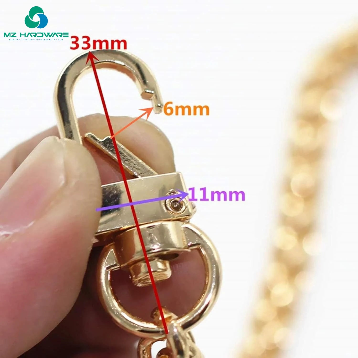 DIY Bag Accessories Iron Flat Chain Strap Purse Straps with Metal Buckles Shoulder Cross Body Replacement Straps