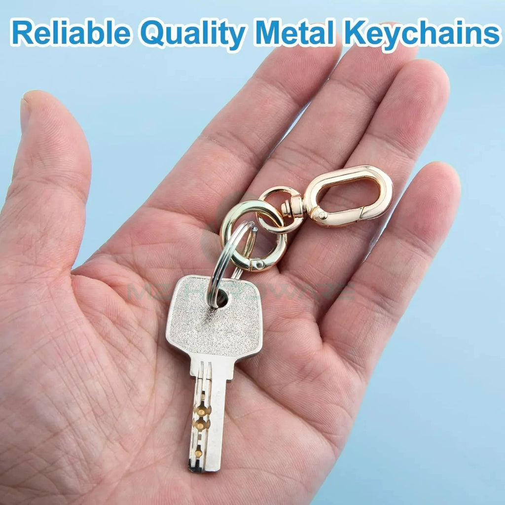 Factory Wholesale Double Opening Swivel Clasp Clips, Metal Swivel Spring Snap Hooks, Key Chain Clip with Key Ring for DIY Keys