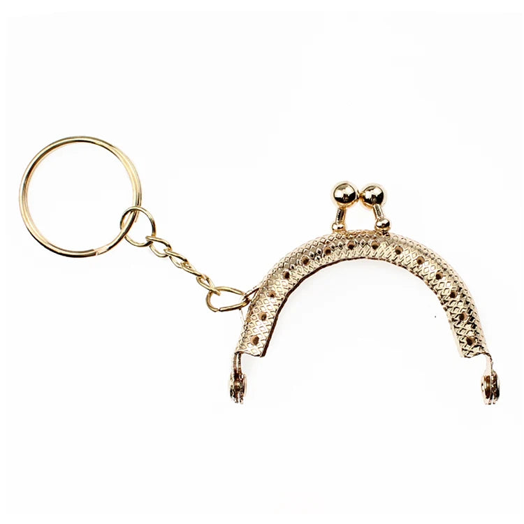 MZ 5cm Arch Embossed Clutch Frame Small Wholesale Metal Purse Frame Clip Handle Key Ring for Coin Purse Bag Making DIY Craft