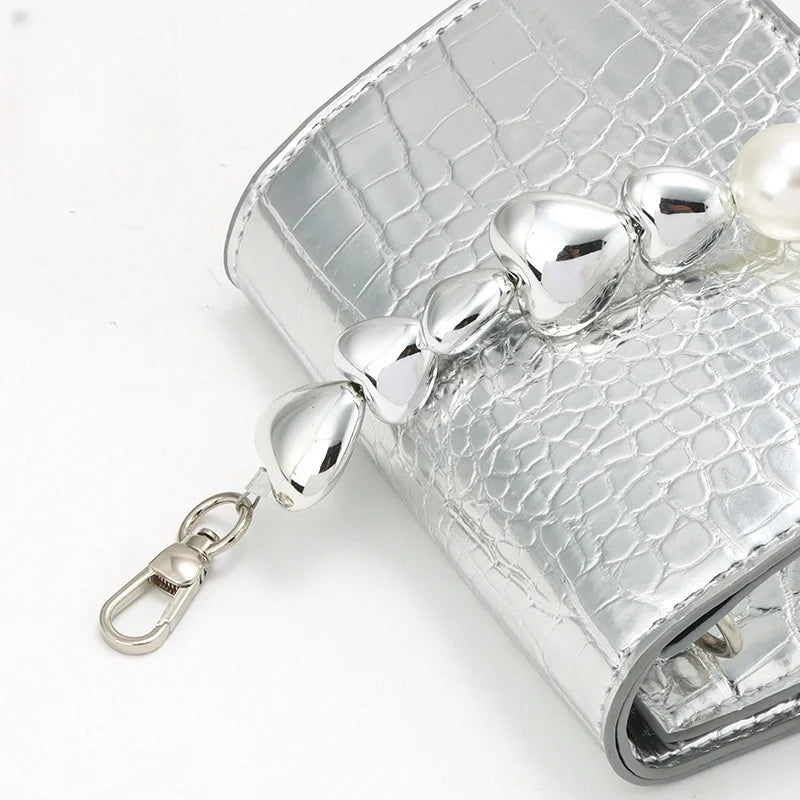 MZhardware Pearl Purse Chain Extender Bag Strap Extension Purse Strap Adjustable Replacement for Women Purse Bag Making Supplies