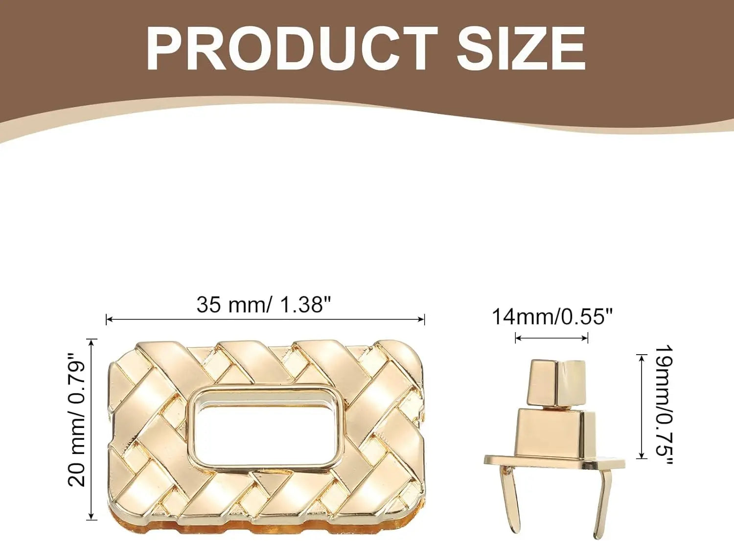 Closures Lock Fasteners for Purse Aluminum Alloy Rectangle Bag Closure Clip Hardware Accessories for DIY Handbag Craft