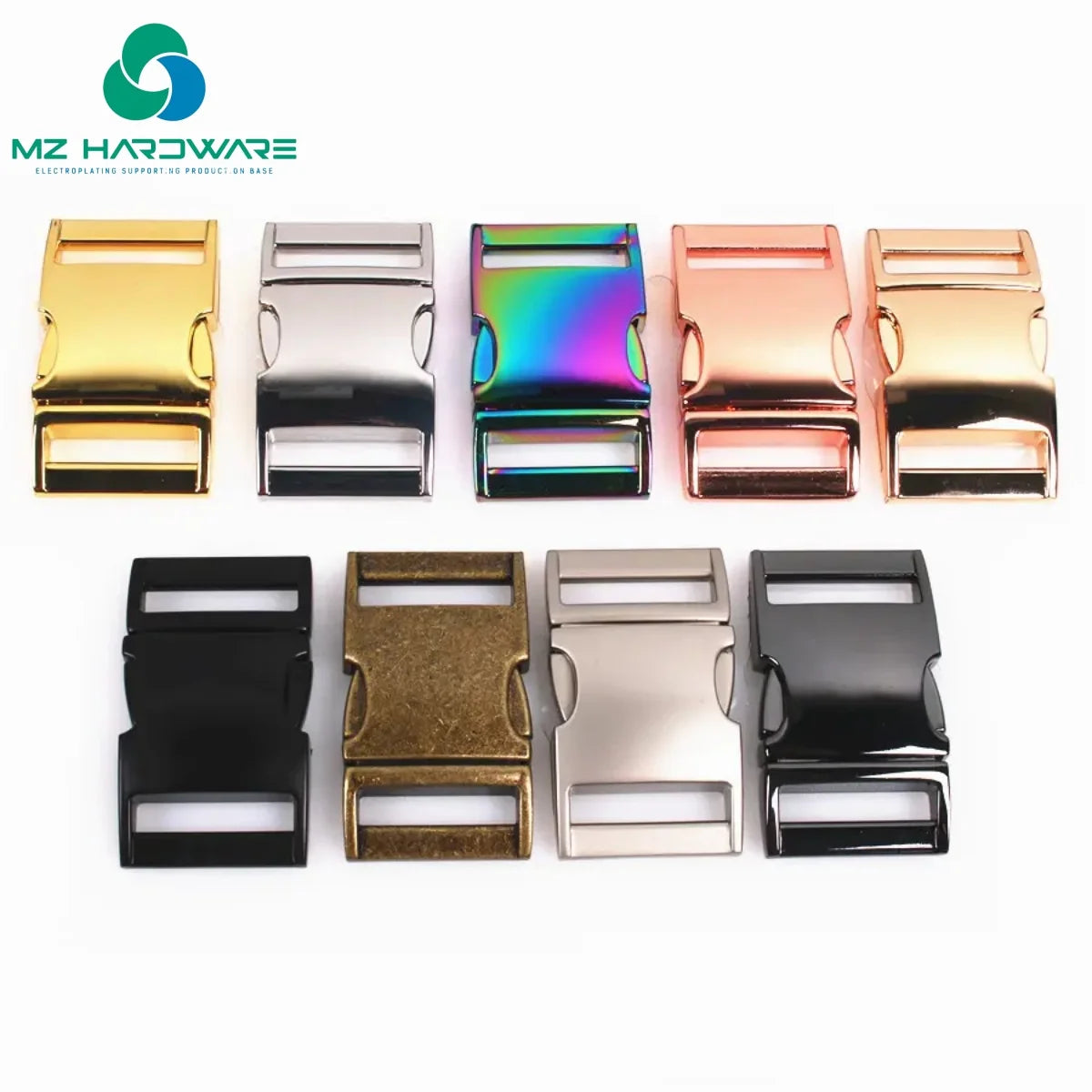Adjustable Buckle Side Quick Release Metal Buckle Side Release Buckle and Tri-Glidefor Dog Collar Hardware