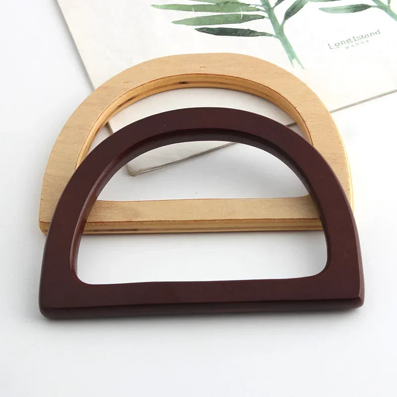 Spot Package Simple and Stylish Wooden Handle D-shaped Handle Replacement Parts DIY Wallet Handbag Handcraft Bag Handle