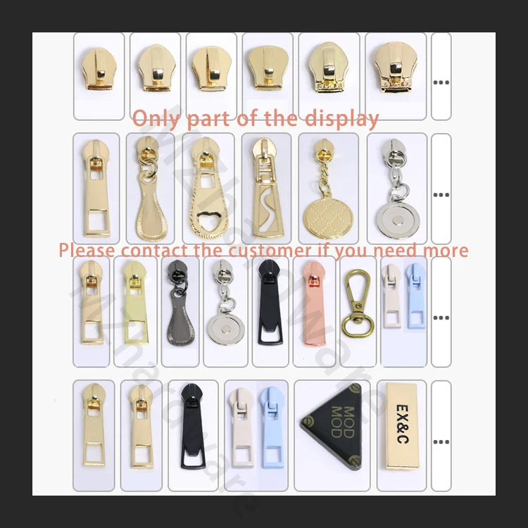 High Quality Eco-Friendly Metal Waterproof Zipper #5 Slider With Custom Logo Pulley Puller Zipper for Purses