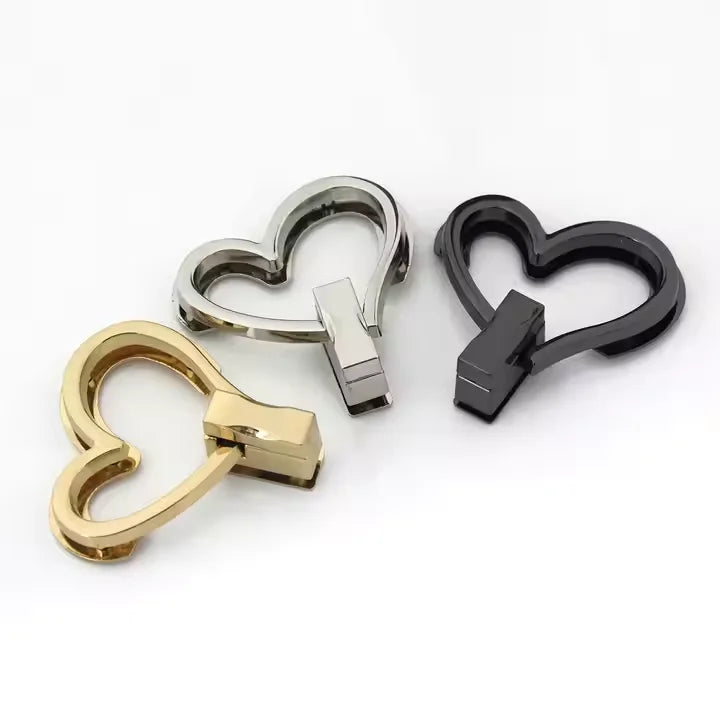 MZ Hardware Bag Accessories Handbag Clasp Closure Bag Hardware Swivel Twist Turn Locks Love Heart Shaped Locks for Bag Making