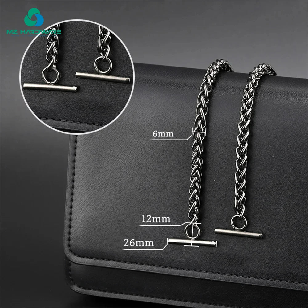 MZ 40-120CM Ladies Handbag Handles Chain Gold Silver Flat Metal Bag Chain Iron Handle Hardware Accessories of Bag