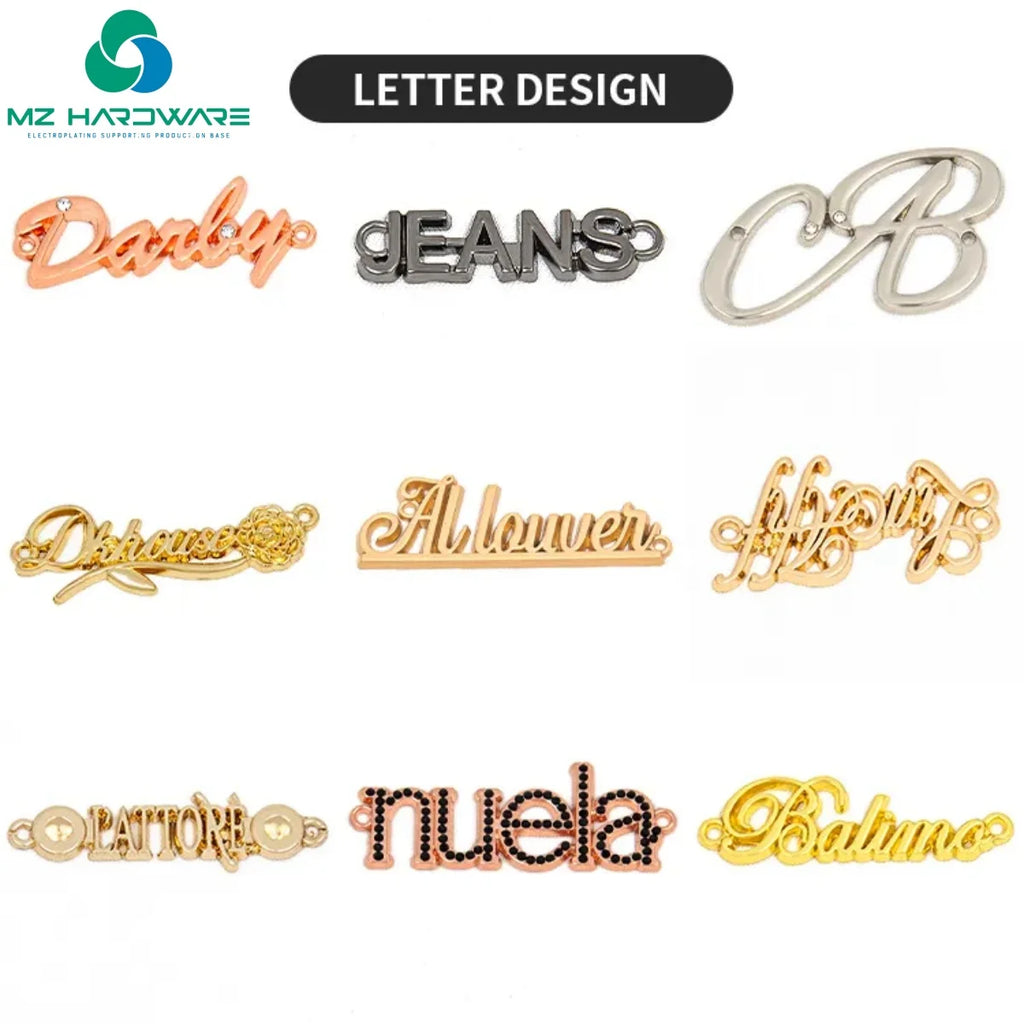 Customized Metal Logo Tag Hardware Accessories Tags Bags Metal Plate Tags With Logo for Clothing
