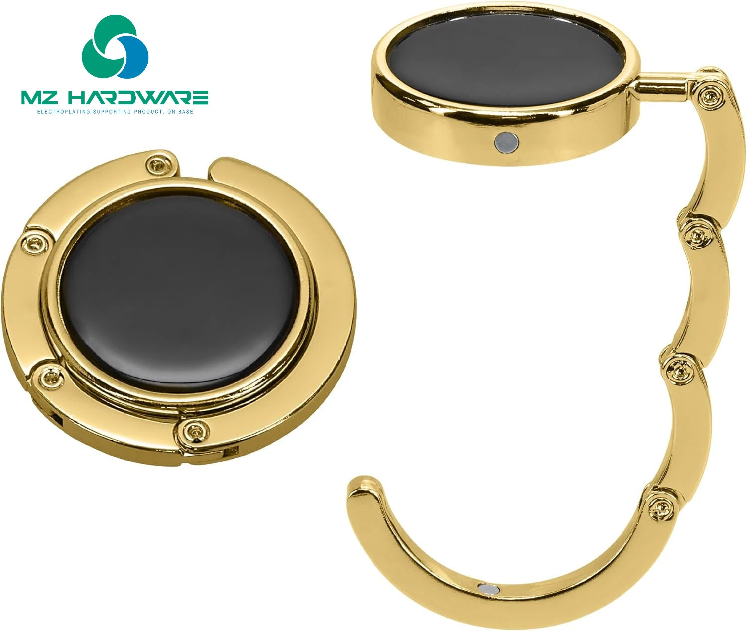 MZ Wholesale Custom Creative Handbag Hooks Purse Holder Hor Table Foldable Bag Holder Zinc Alloy Hanger Hook for Table