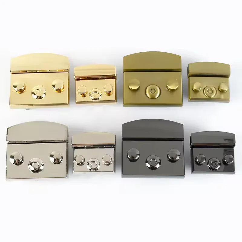 Metal Handbag Lock Security Rectangular Bag Lock Hasp and Staple Twist Turn Lock Handbag Hardware Accessories