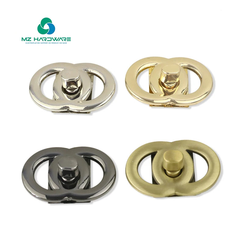 Custom Purse Twist Locks for Bags Shiny Gold Metal Bag Lock Handbag Metal Turn Lock for Women Bag