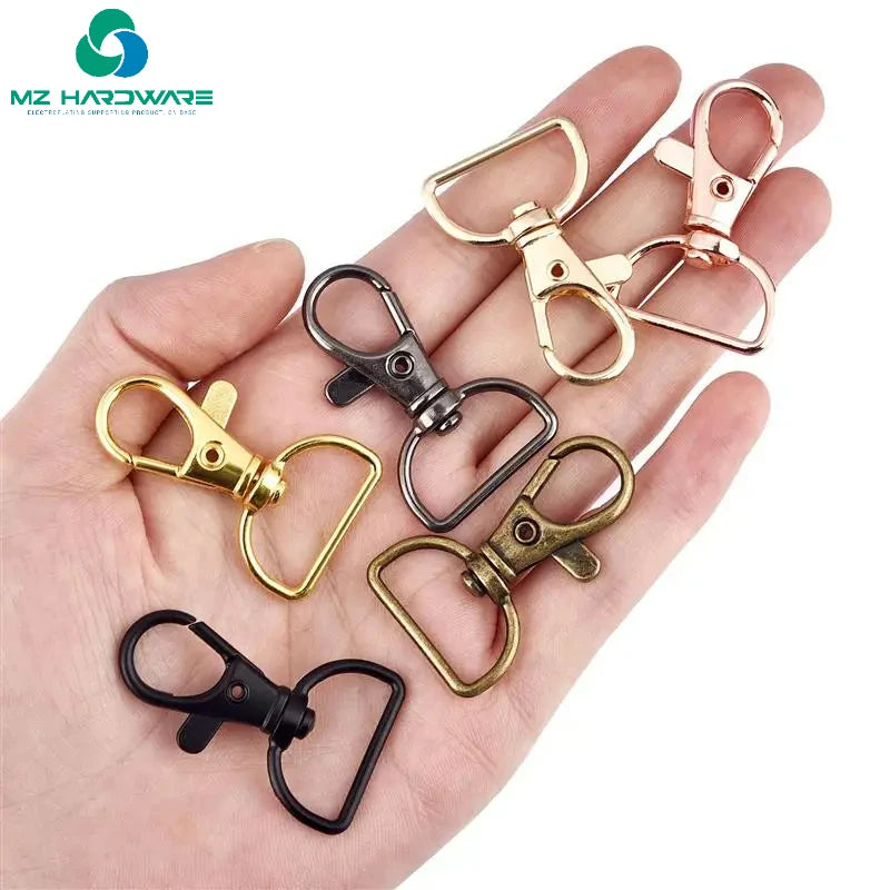 MZhardware Swivel Clasps with D Rings Lanyard Snap Hooks Keychain Clip Hook Metal Lobster Claw Clasps for Rings Crafting Sewing