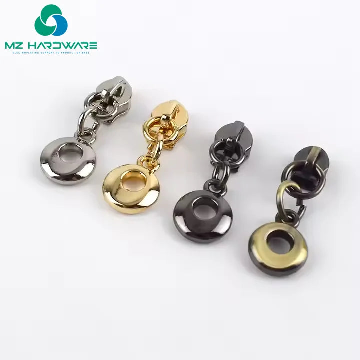 Customized Size Metal Hardware Accessories Zipper Slider Cat Eye Style for Diy Handmade Luggage