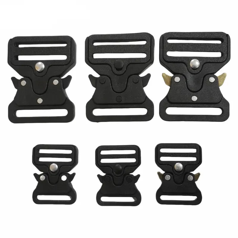 Custom Logo Tactical Buckle  Black Dog Collar Belt 38mm Heavy Duty Side Quick Release Metal Tactical Buckle