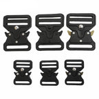 Custom Logo Tactical Buckle  Black Dog Collar Belt 38mm Heavy Duty Side Quick Release Metal Tactical Buckle