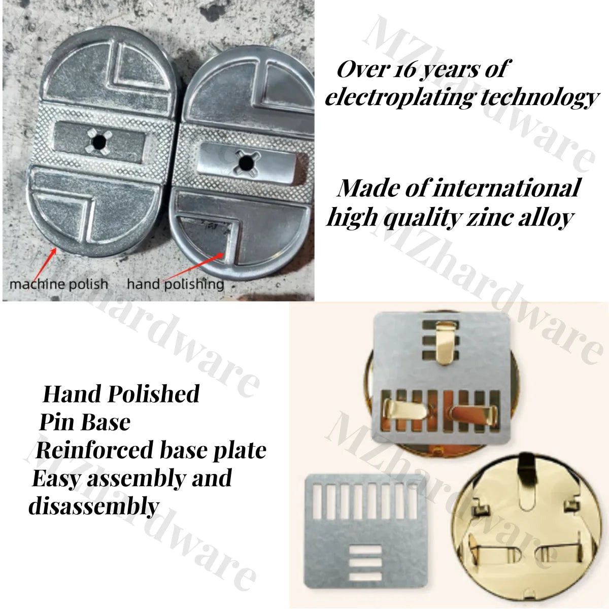 MZ DIY Crochet Bag Lock with PIN Frame Purses Hardware Accessories Twist Lock  Metal Spring Buckle Pressing Clasp Lock for Bag