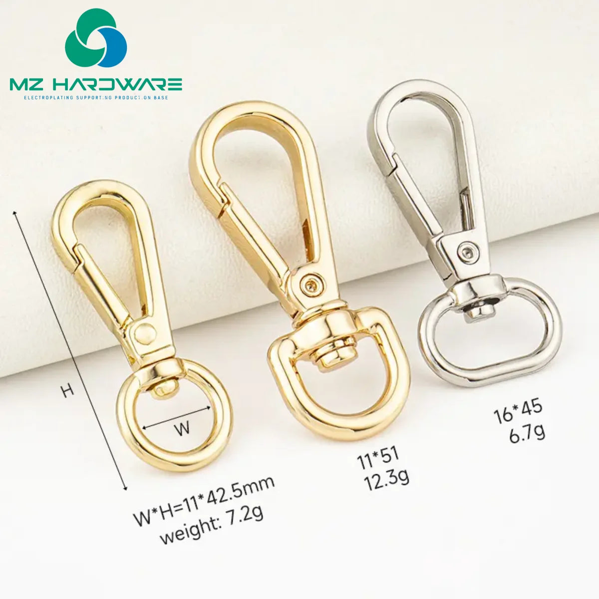 Customized Bag Accessories Swivel Trigger Lobster Clasps Gold Metal Solid Brass Swivel Snap Hook for Luggage