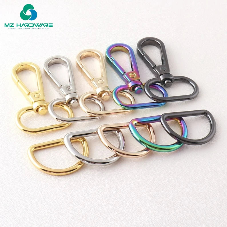 MZ High Quality Swivel Clasp With D Ring Set Swivel Trigger Snap Hooks Clip Purse Bag Hardware