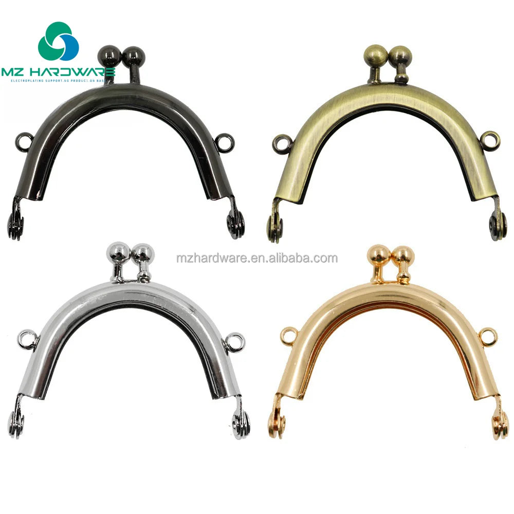 MZhardware Vintage Professional Mini Purse Frame with 5cm Bag Strap Steel Plate Connector Handles Other Bag Parts & Accessories