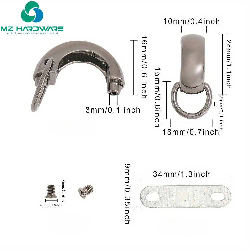 MZhardware Arch Zinc Alloy Bag Connector Buckles Special Accessories for DIY Wallet and Bag Making