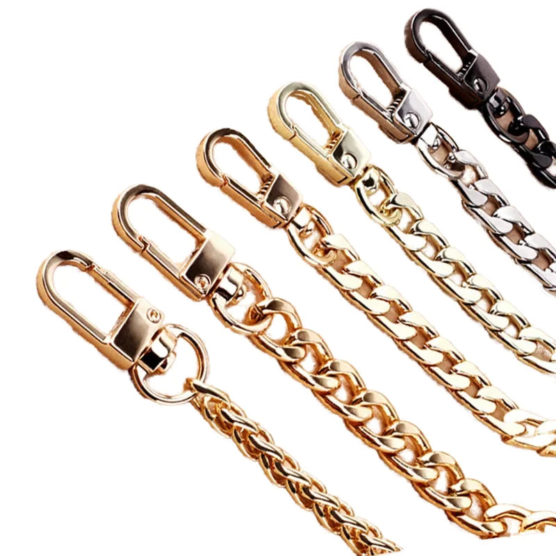 MZ Adjustable Chain Strap for Crossbody Leather and Steel Chain Strap with Ring Crossbody Replacement for Handbag Shoulder Bag