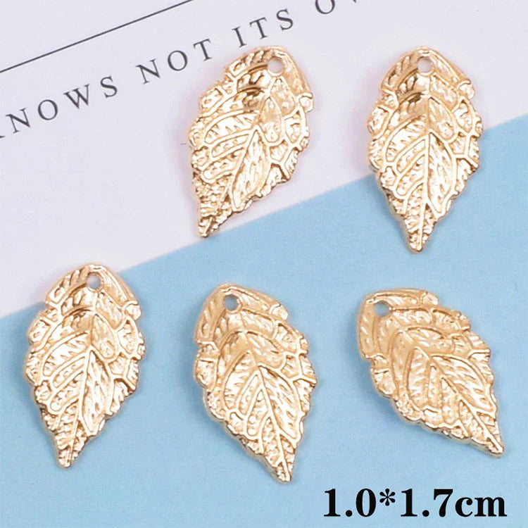 New Design Gold Plated Leaf Shaped Filigree Charms Jewelry Pendant Diy for Bride Hair Accessories Clothing Bags Accessories
