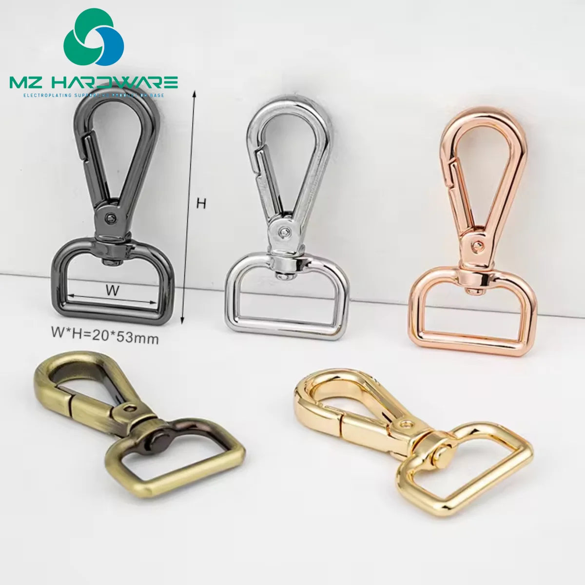 Customized Bag Accessories Swivel Trigger Lobster Clasps Gold Metal Solid Brass Swivel Snap Hook for Luggage