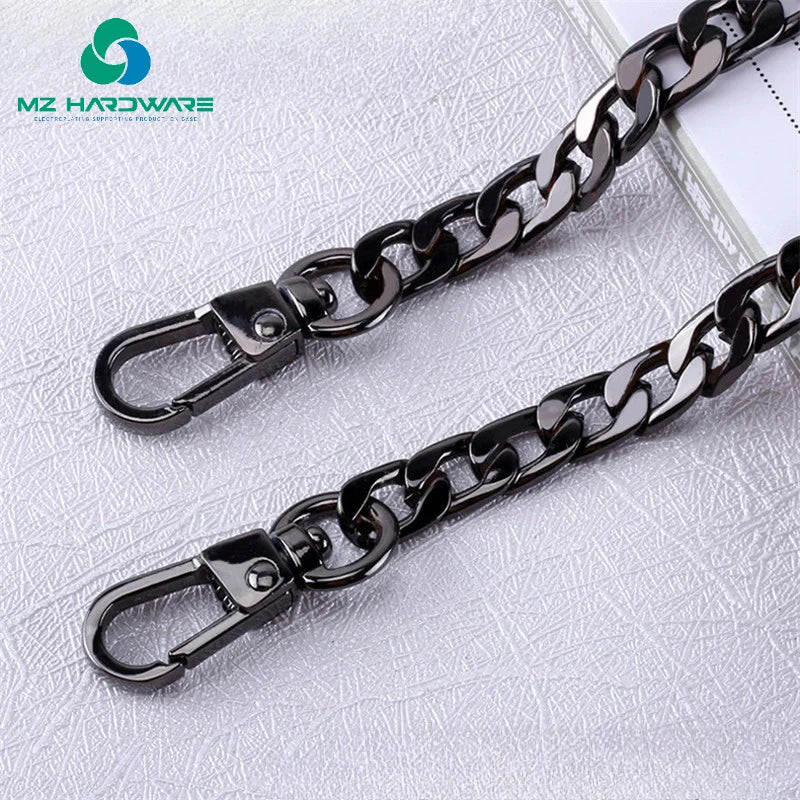 MZ Adjustable Chain Strap for Crossbody Leather and Steel Chain Strap with Ring Crossbody Replacement for Handbag Shoulder Bag