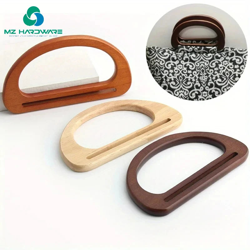 15cm D Shape Wooden Handles Brown Black Natural DIY Replacement Handbag Tote Handles Purse Bags Straps DIY Bag Handle Accessory