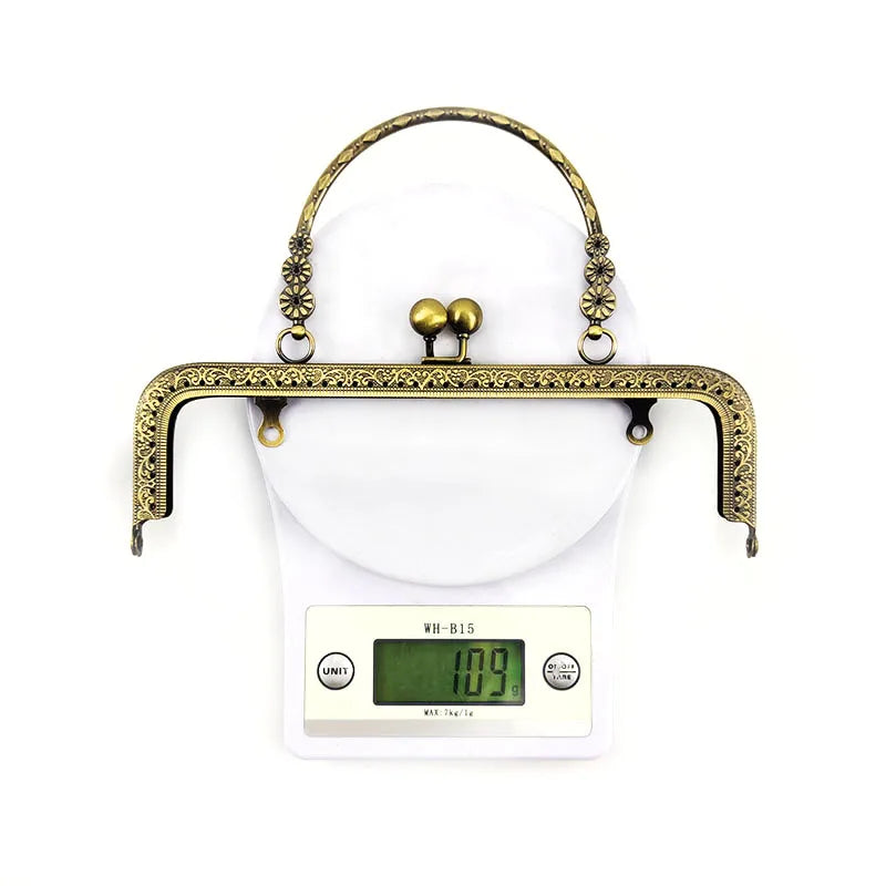 MZhardware 20.5cm Handbag Hardware Accessory Embossed Handbag Clutch Kiss Clasp Lock Purse Frame