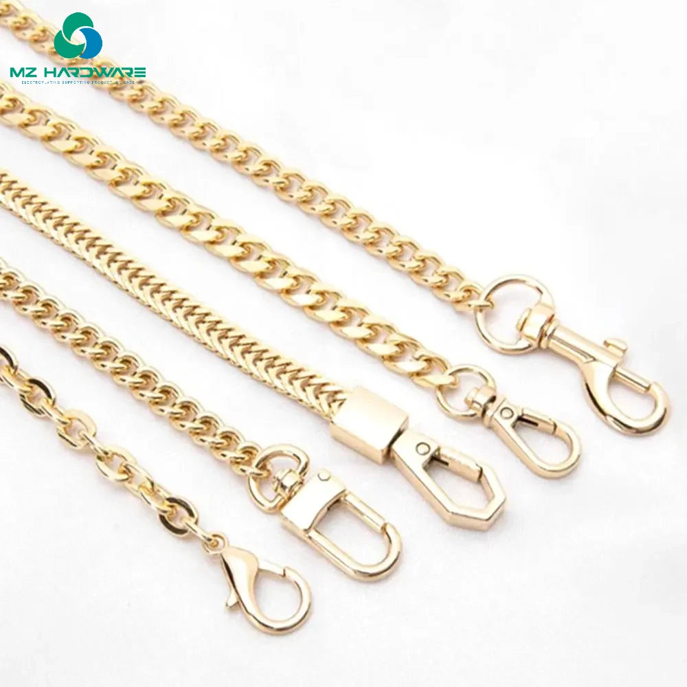 MZhardware Golden Bag Chain Accessories Metal Crossbody Shoulder Belt Underarm Chains Replacement Bags Strap for Women's Bag