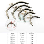 MZhardware Metal Purse Frames Bag Kiss Clasp Lock Clasp Pearl Purse Tow Ball DIY Bag Accessories for Making Clutch