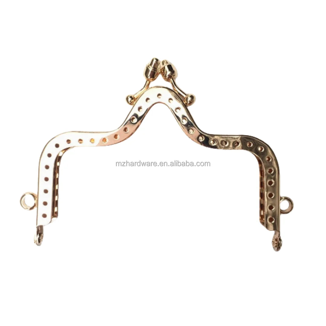 MZ Fashionable Zinc Alloy Kiss Lock Bag Clutch Handle with Strap Buckle Ring Hook Tag Handbag Hardware Accessories