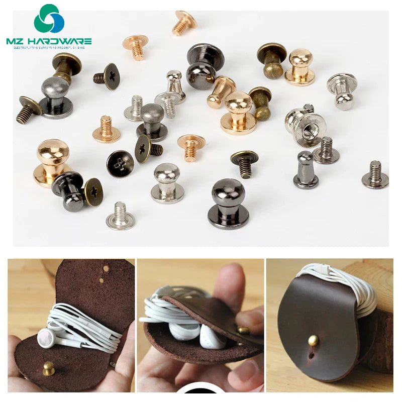 Customized 8mm 10mm 12mm Round Head Brass Monk Head Studs Rivet for Bags Accessories