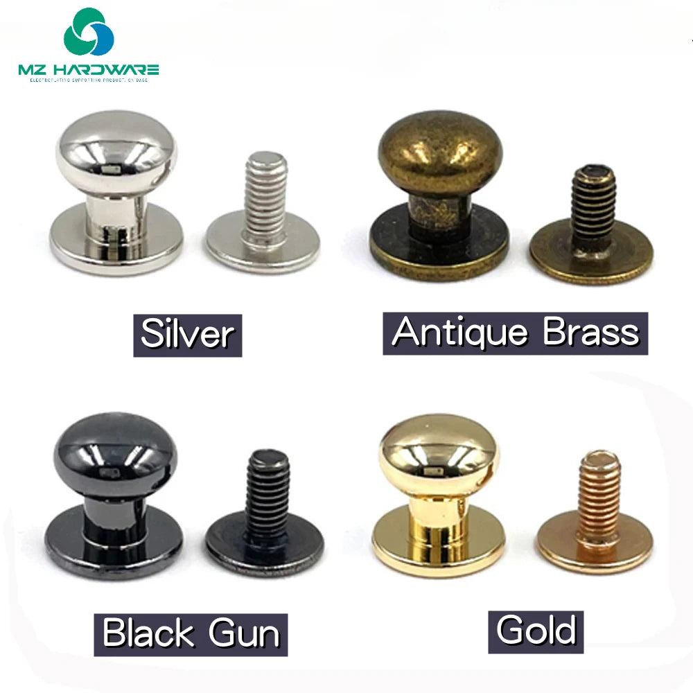 Customized 8mm 10mm 12mm Round Head Brass Monk Head Studs Rivet for Bags Accessories